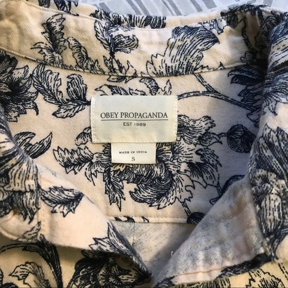 Obey Floral Wallpaper Flannel Button Down Shirt - Picture 3 of 9